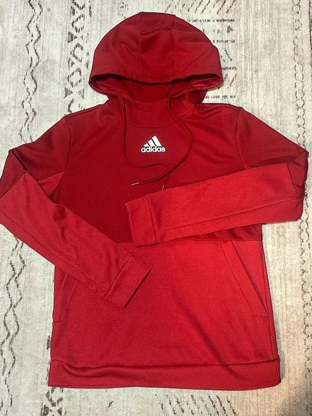 Adidas Youth Team Issue Training Pullover Hoodie - Red/White- Size Medium
